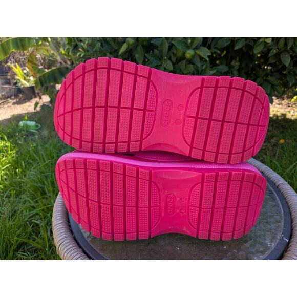 Crocs Mega Crush Platform Clogs Women’s 10 Mens 8 Barbie Pink Designer JIBBITZ - Picture 10 of 11